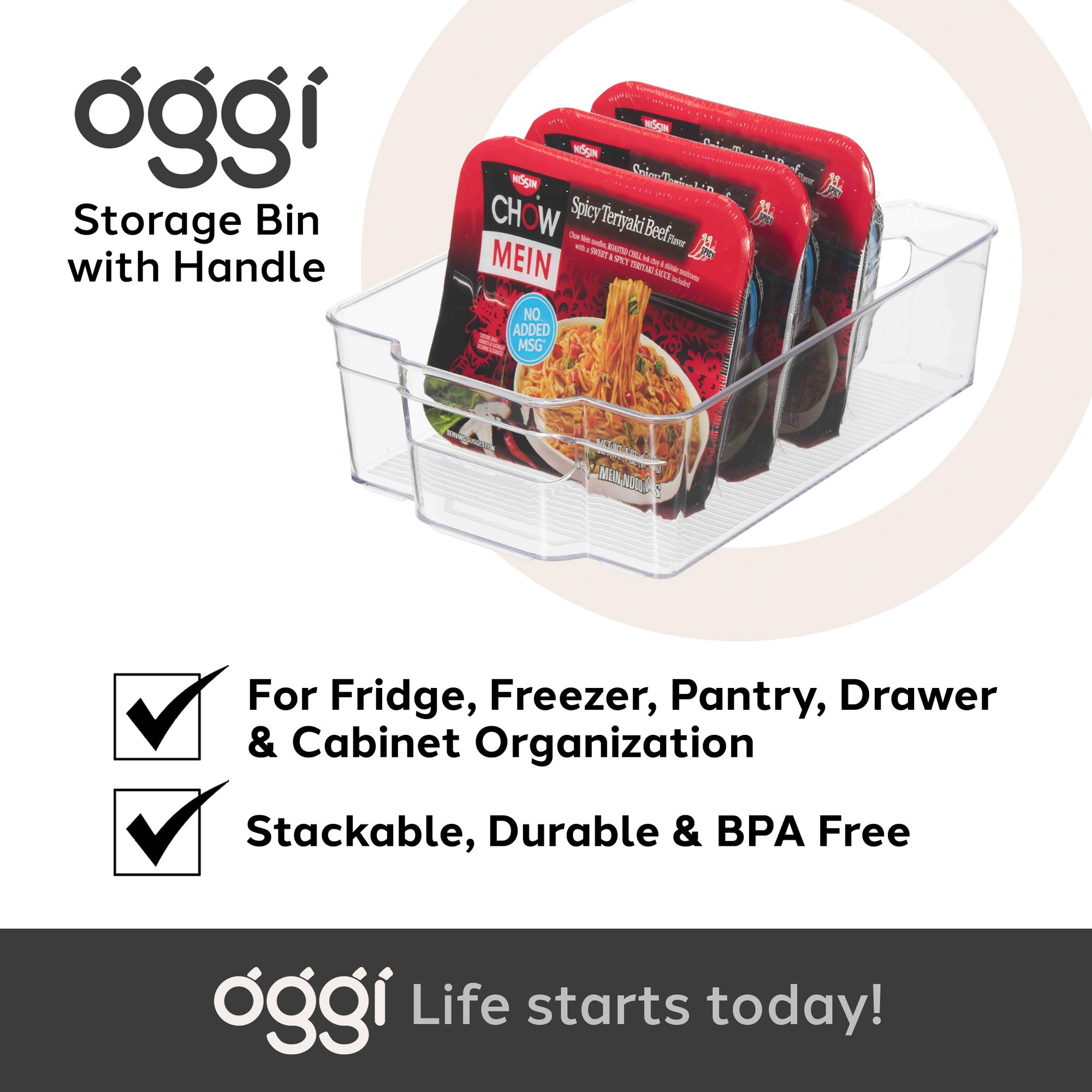 Oggi Stackable Storage Bin with Handles (32x21.5x9cm)